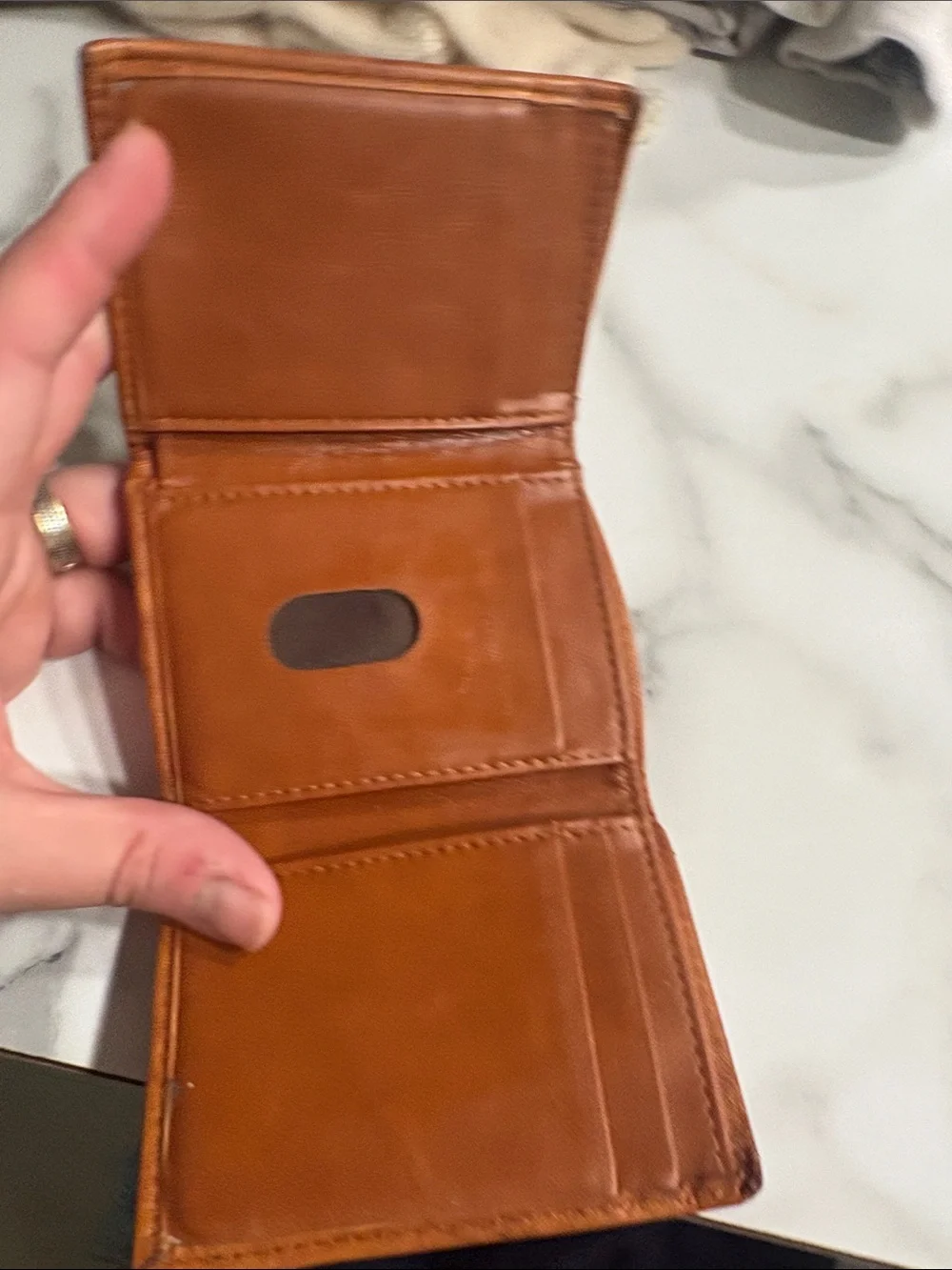 Philadelphia Eagles Tan Leather Tri Fold Wallet